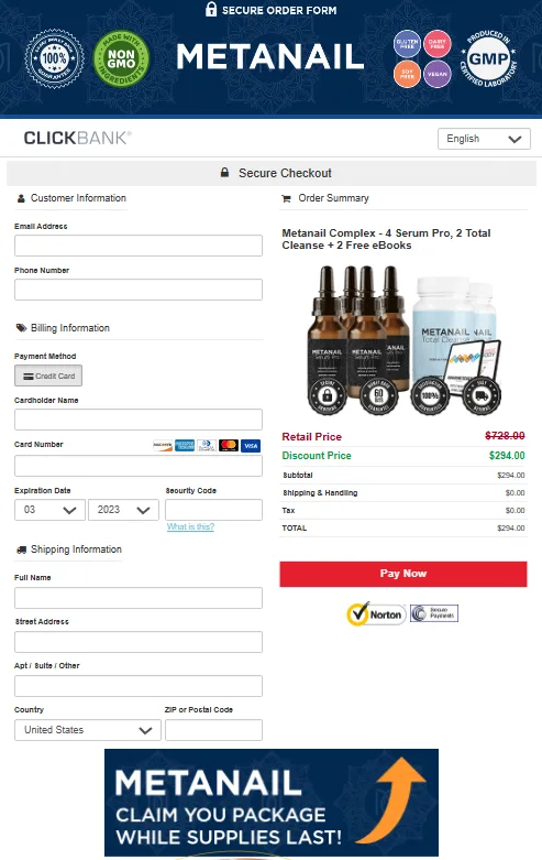 Metanail secure checkout